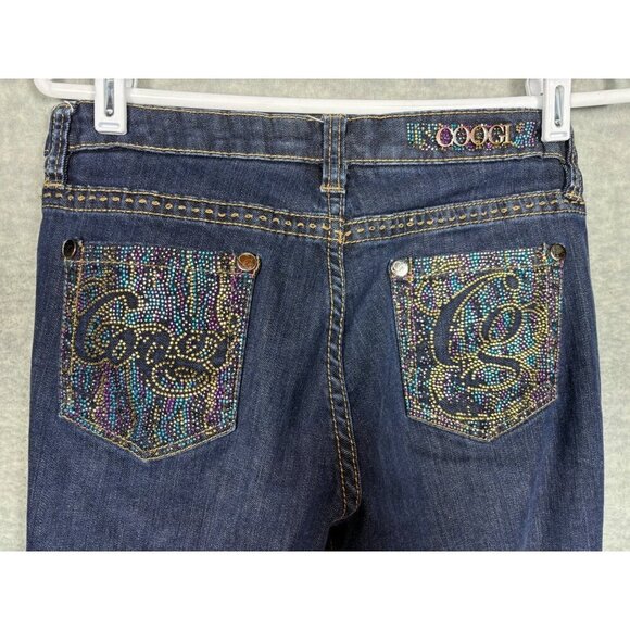 Coogi Women's Denim Jeans 9/10 Colorful Beaded Pockets Embellished - Picture 1 of 7